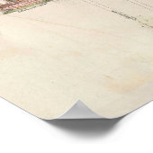 Vintages Berliner Deutscher Denkmal Karte (1856) Poster (Ecke)