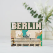 Vintages Berliner Reiseplakat Postkarte (Stehend Vorderseite)