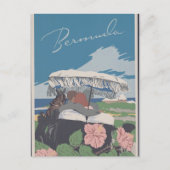 Vintages Bermuda Travel Poster Postkarte (Vorderseite)