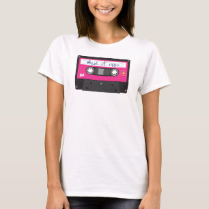 Vintages Best of 1980 Black and Pink Cassette Tape T-Shirt