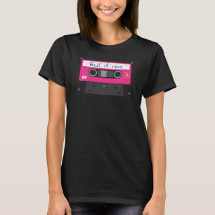 Vintages Bestes 1979 Schwarzes und rosa Kassettenb T-Shirt
