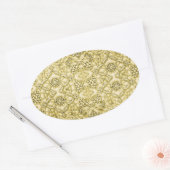 Vintages, besticktes Metallfoliendesign Ovaler Aufkleber (Umschlag)