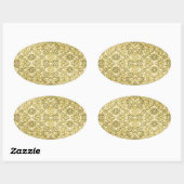 Vintages, besticktes Metallfoliendesign Ovaler Aufkleber (Blatt)