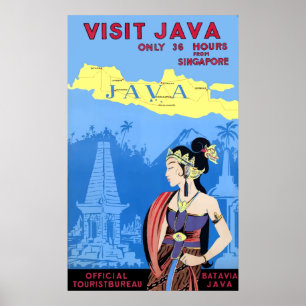 Vintages Besuchs-Java-Reise-Plakat Poster