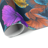 Vintages Beta-Fischmuster Geschenkpapier (Rolleneckpunkt)