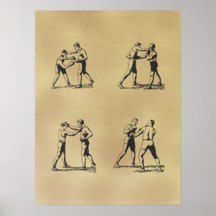 Vintages beunruhigtes boxendes Plakat