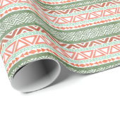 Vintages beunruhigtes rotes grünes Stammes- Geschenkpapier (Rolleneckpunkt)