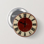 Vintages beunruhigtes Uhr-Gesicht Button (Vorne & Hinten)