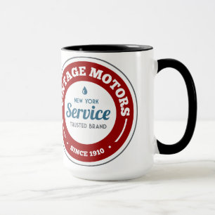 Vintages Bewegungsrundschreiben-Logo Tasse