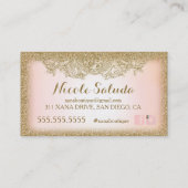 Vintages bezauberndes Glitzer-Rosa des Gold311 Visitenkarte (Rückseite)