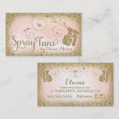 Vintages bezauberndes TAN-GoldGlitzer-Rosa des Visitenkarte (Vorne/Hinten)