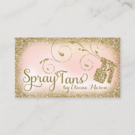 Vintages bezauberndes TAN-GoldGlitzer-Rosa des Visitenkarte