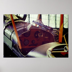 Vintages Bi-Flugzeug-Cockpit Poster