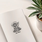 Vintages Bibliothekbuch Gummistempel