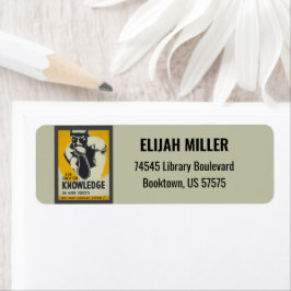 Vintages Bibliothekposter Denker Statue Librarian