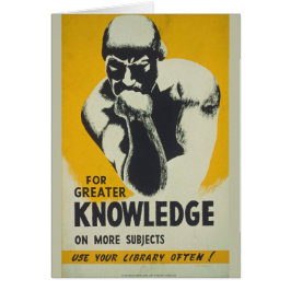 Vintages Bibliothekposter Denker Statue Librarians