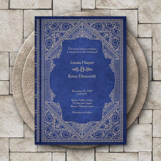 Vintages Bibliotheksbuch Einladung