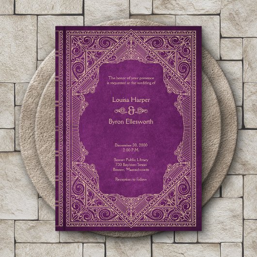 Vintages Bibliotheksbuch Einladung