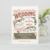 Vintages Bibliotheksbuch Einladung (Stehend Vorderseite)