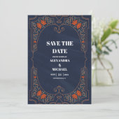 Vintages Bibliotheksbuch Save The Date (Stehend Vorderseite)