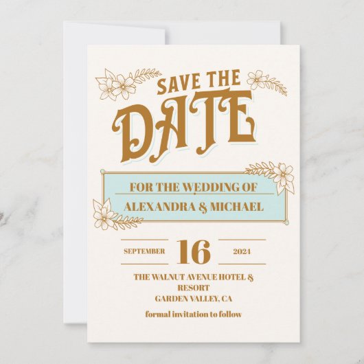 Vintages Bibliotheksbuch Save The Date (Vorderseite)