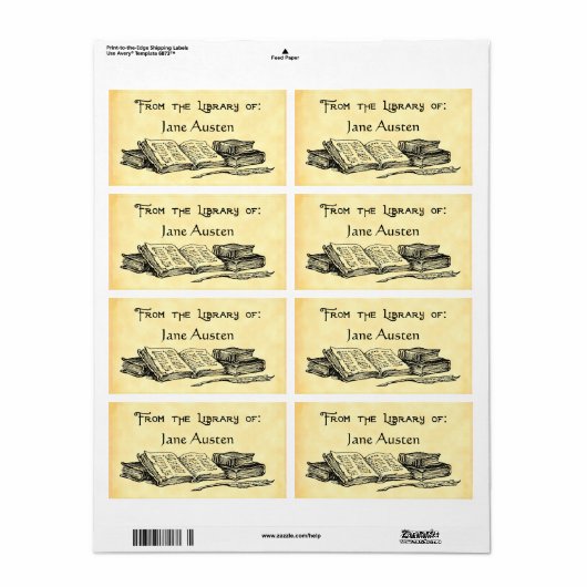 Vintages "Bibliothekslabel" (Vorne)