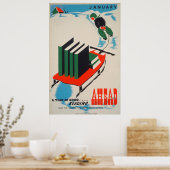 Vintages Bibliotheksposter Poster (Küche)
