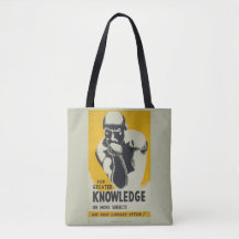 Vintages Bibliothekspposter "For more Knowledge" (