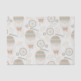 Vintages Bicycle and Hot Air Balloon Muster Seidenpapier