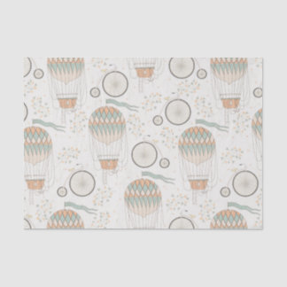 Vintages Bicycle and Hot Air Balloon Muster Seidenpapier