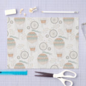 Vintages Bicycle and Hot Air Balloon Muster Seidenpapier (Handwerk)