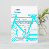 Vintages Bicycle Baby Boy Dusche Einladungen (Stehend Vorderseite)