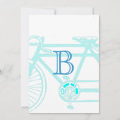 Vintages Bicycle Baby Boy Dusche Einladungen (Rückseite)