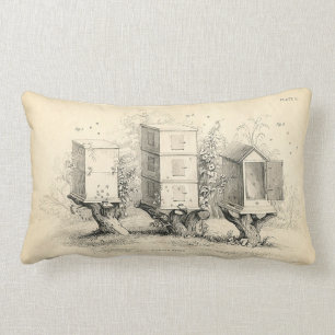 Vintages Bienen-Bienenstock-Kissen Lendenkissen