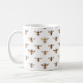 Vintages Bienen-Illustrations-Muster Kaffeetasse (Links)