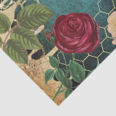 Vintages Bienen- und Rose-Hygienepapier Seidenpapier (Detail)