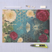 Vintages Bienen- und Rose-Hygienepapier Seidenpapier (Handwerk)