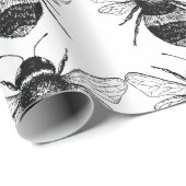 Vintages Bienen-Verpackungs-Papier Geschenkpapier (Rolleneckpunkt)