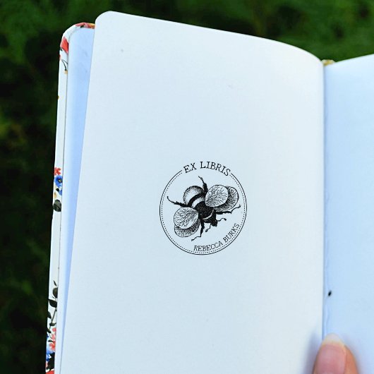 Vintages Bienenbuch x Libris Gummistempel