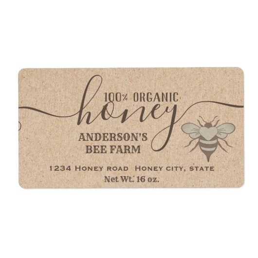 Vintages Bienenlogo der Kraft (Vorne)