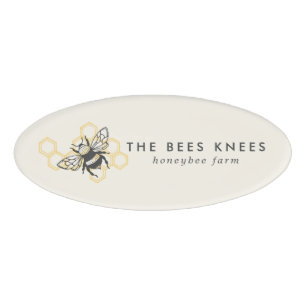 Vintages Bienenlogo Rustic Honeybee Business Namenschild