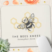 Vintages Bienenlogo Rustikale Honigbiene Mousepad