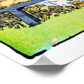 Vintages Bienenstock mit Wolken Landschaft Küche Poster (Ecke)