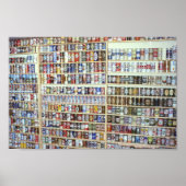 Vintages Bier, Bierkonservenwand Poster (Vorne)