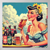 Vintages Bier-Button Poster (Vorne)