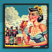 Vintages Bier-Button Poster