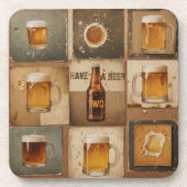 Vintages Bier Getränkeuntersetzer (Vorderseite)