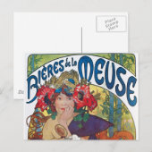 Vintages Bier Jugendstil Alphonse Mucha Postkarte (Vorne/Hinten)