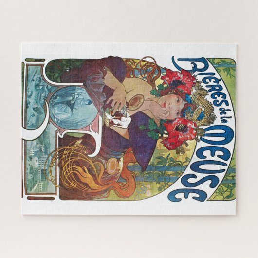 Vintages Bier Jugendstil Alphonse Mucha Puzzle (Horizontal)