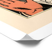 Vintages Bier mit sonniger Großmund Cartoon Poster (Ecke)